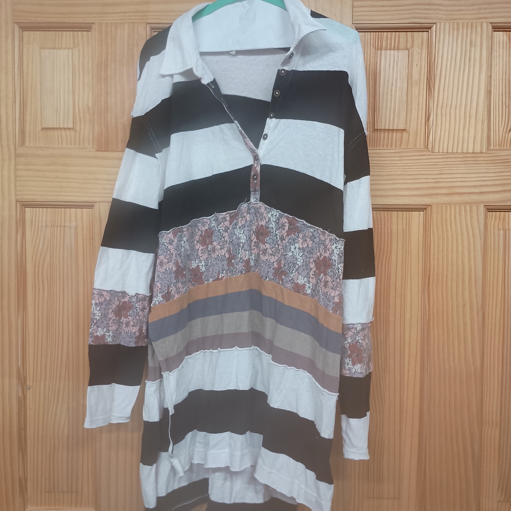 Free People NEW WE THE FREE GORGEOUS TUNIC TOP SHIRT  $168 MEDIUM M LKNEW